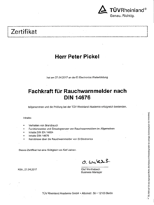Fachkraft für Rauchwarnmelder bei Pickel Elektro- und Sanitär GmbH in Leutershausen