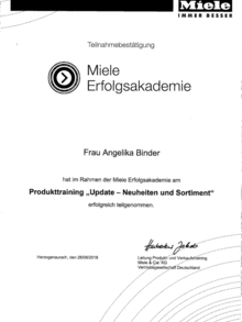 Miele Erfolgsakademie bei Pickel Elektro- und Sanitär GmbH in Leutershausen